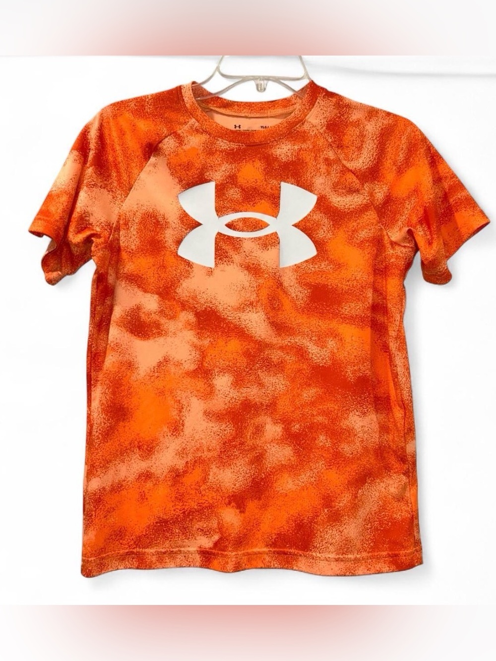 Under Armour Tie-Dye Orange Tshirt Boys Youth Large